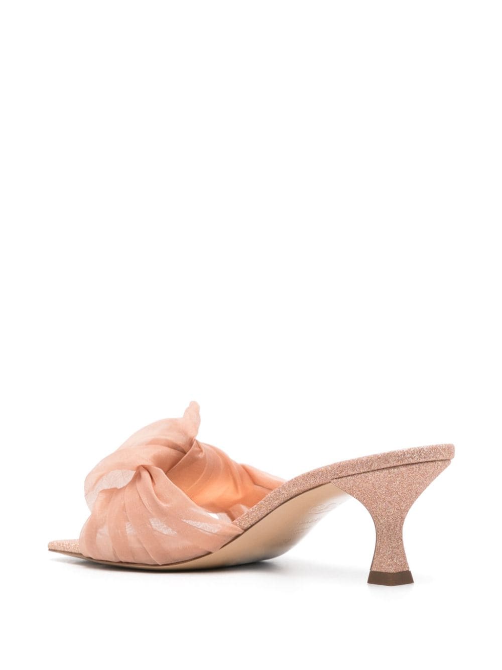 Shop Casadei 70mm Glitter Knotted Mules In Pink