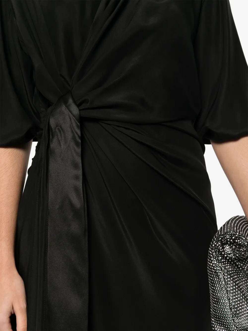 Shop Gauge81 Miya Silk Wrap Dress In Black