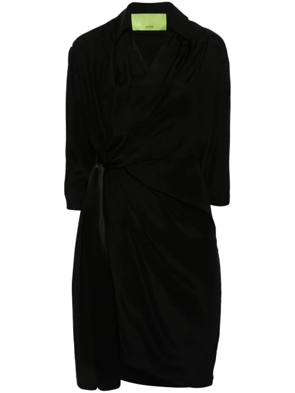 GAUGE81 Miya Silk Wrap Dress | Black | FARFETCH