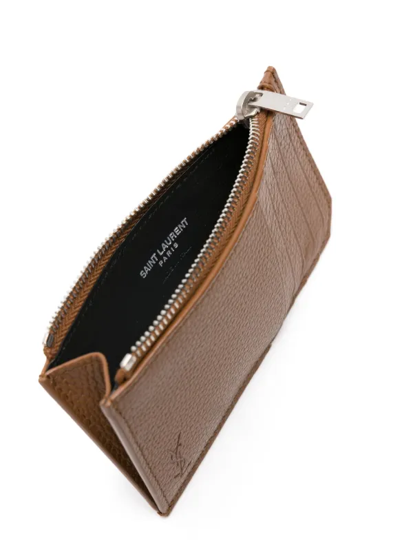 SAINT LAURENT ブラウン ケース タイニー カサンドラ フラグメント ジップカードケース
