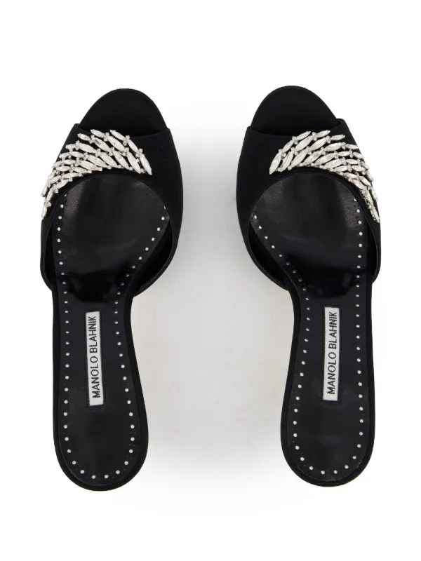 【MANOLO BLAHNIK 】★Fabio 50mm ビジューミュール Manolo Blahnik Fabio 50mm crystal-embellished Sandals