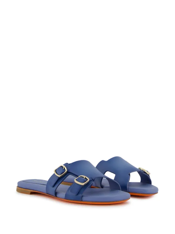 【★完売必至★】Santoni ☆ レザー ダブルバックルサンダル ☆完売必至☆】Santoni ☆ レザー ダブルバックルサンダル 靴