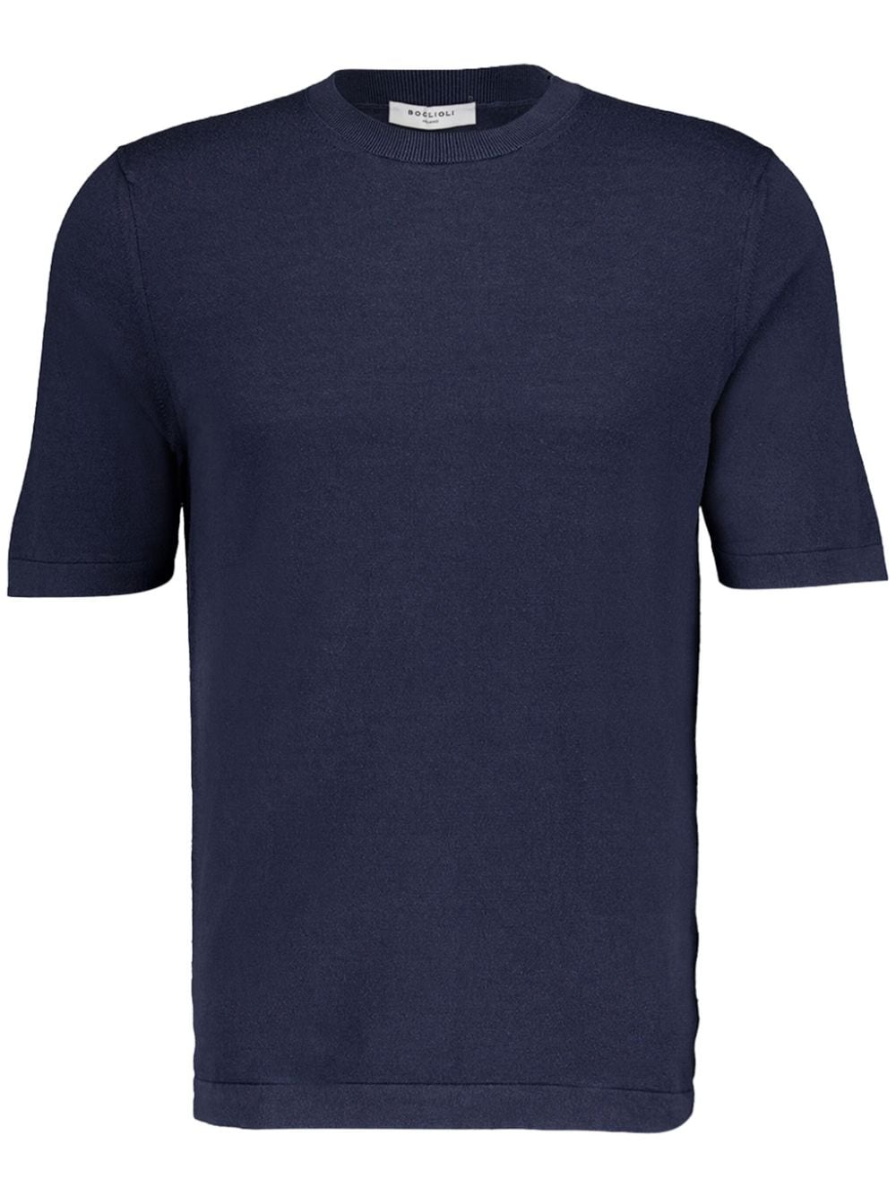 Boglioli crew-neck silk-cotton blend T-shirt Blauw