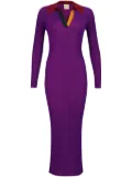 PAULA long-sleeve knitted maxi dress - Purple