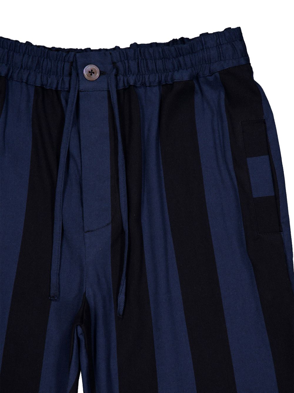 Shop Marrakshi Life Striped Cotton Trousers In Black