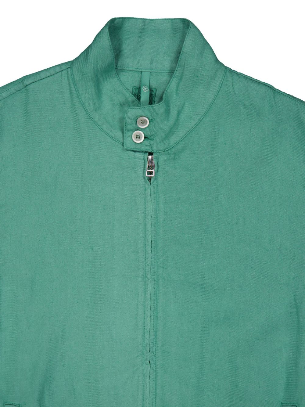 Shop 120% Lino Zip-up Linen Bomber Jacket In Green
