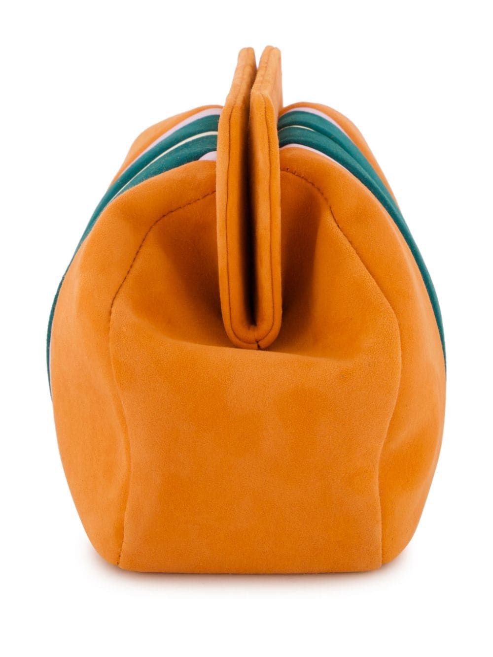 Shop Paula Stripe Suede-panel Clutch Bag In Orange