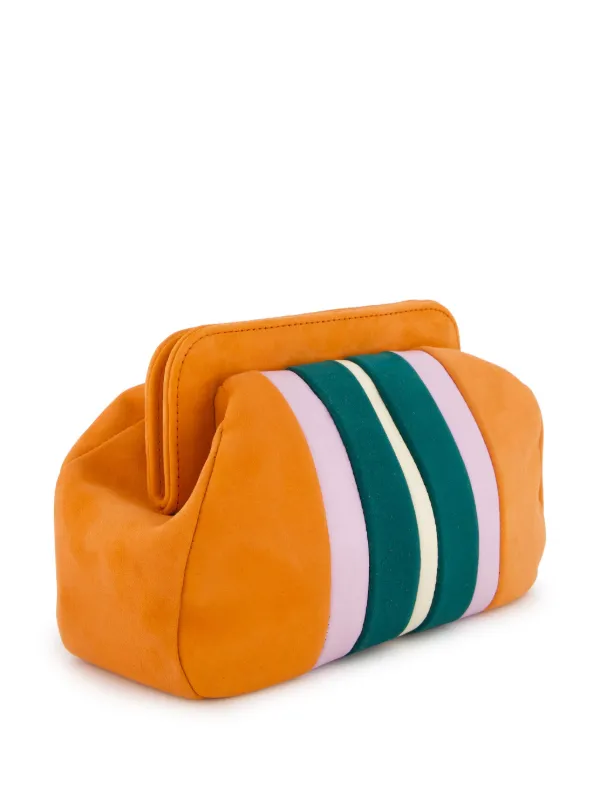 Orange suede clutch bag deals