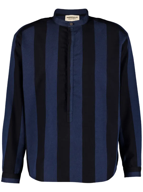 Marrakshi Life Two-tone Striped Shirt in Blue