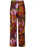 PAULA floral-print silk pants - Brown