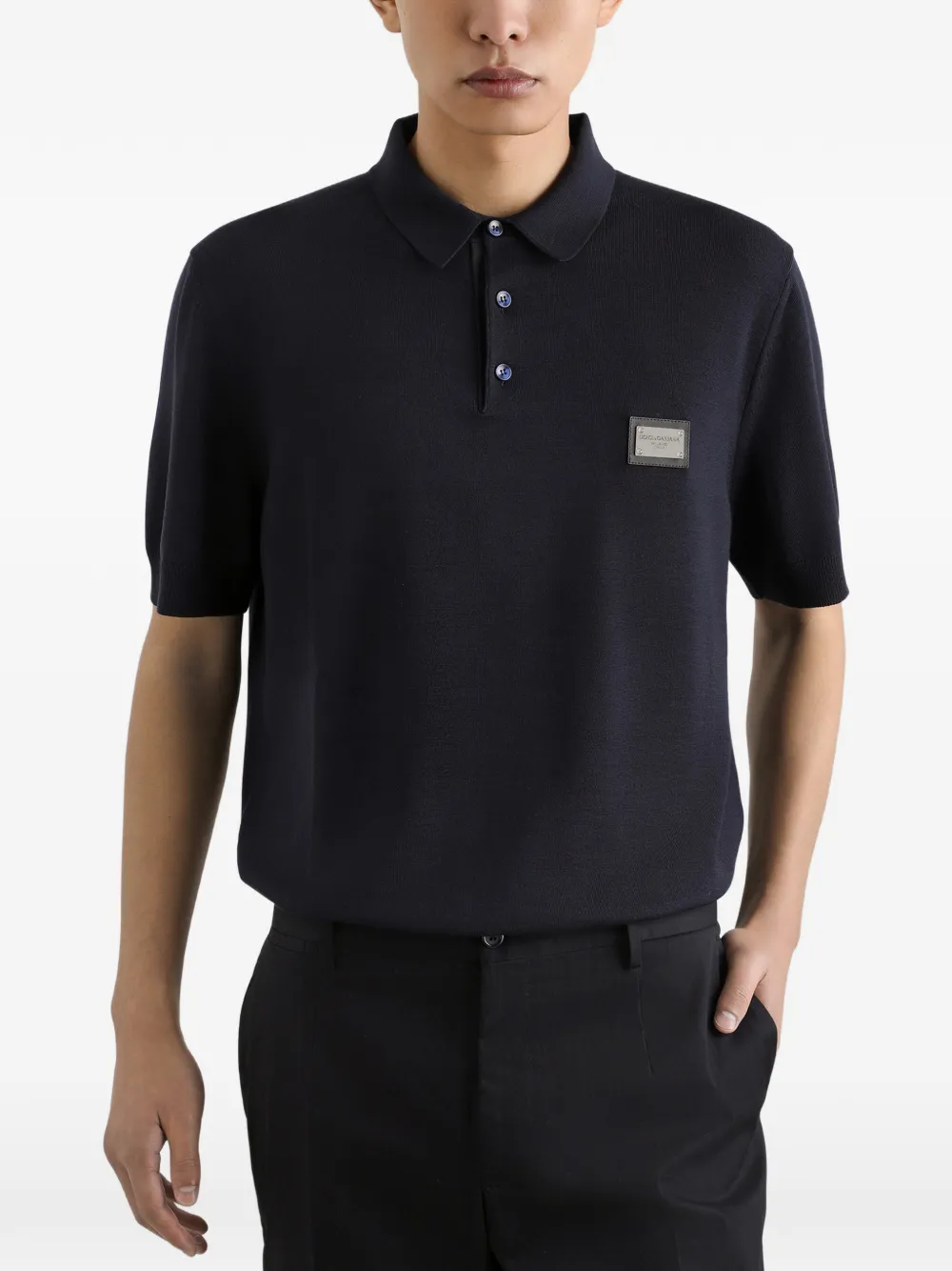 Dolce & Gabbana Wollen poloshirt Blauw
