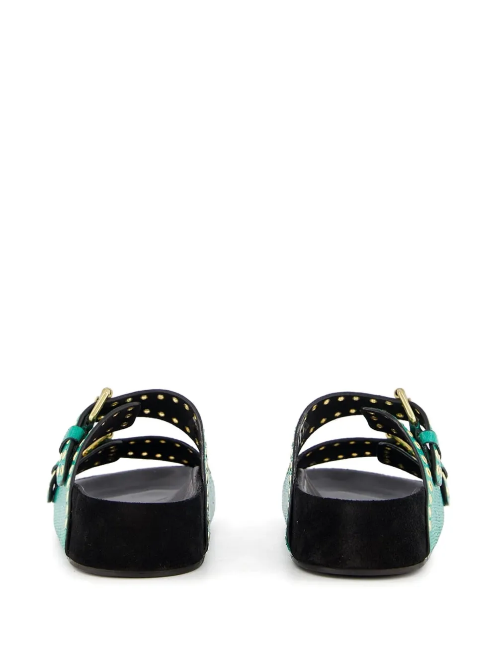 ISABEL MARANT leather slides Green