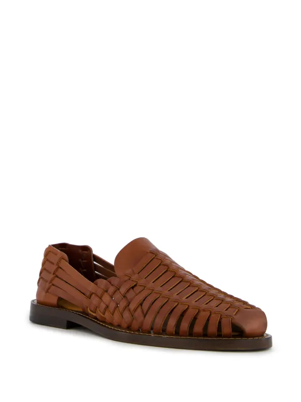 Brunello Cucinelli Woven Leather Sandals Brown FARFETCH ZA