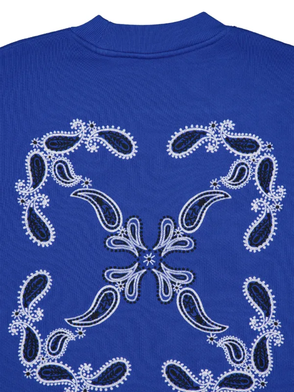 【送料&関税込】Off-White Bandana Arrow Skate Crewneck Sweat Off-White Bandana Arrow Skate Cotton Sweatshirt | Blue