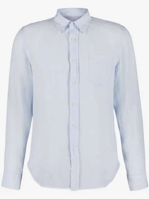 120% Lino camisa con cuello de pico