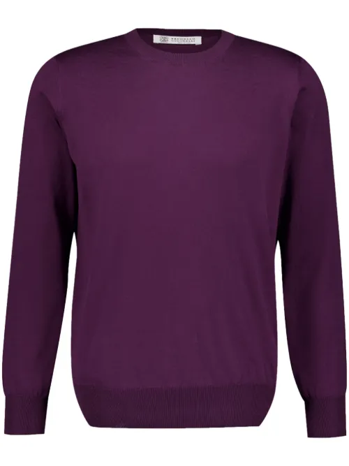 Pull en coton à col rond - Brunello Cucinelli - Modalova