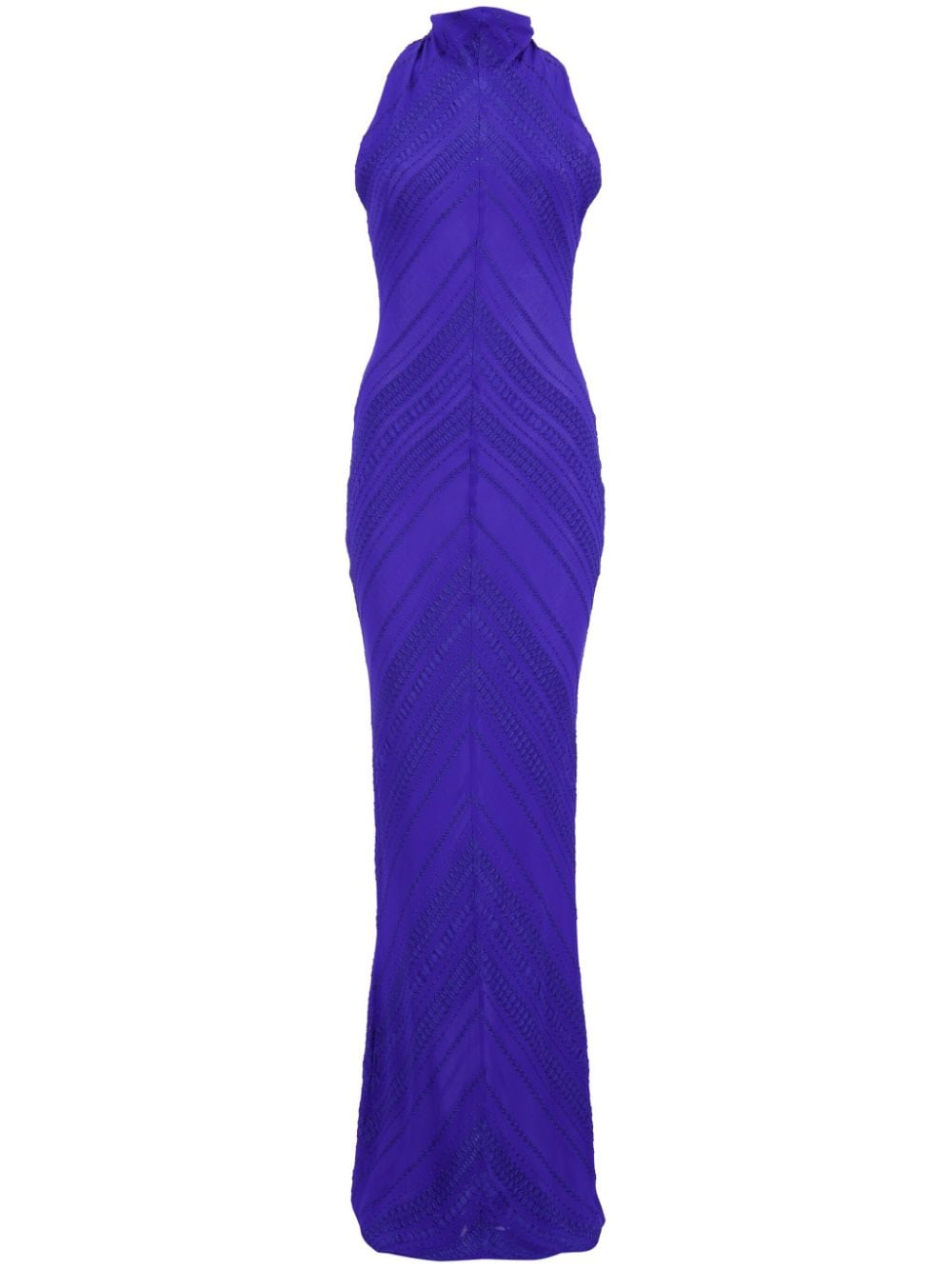 Zeus + Dione Textured Silk-blend Dress In Blue