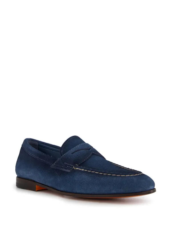 Santoni スエード ローファー | ブルー | FARFETCH JP