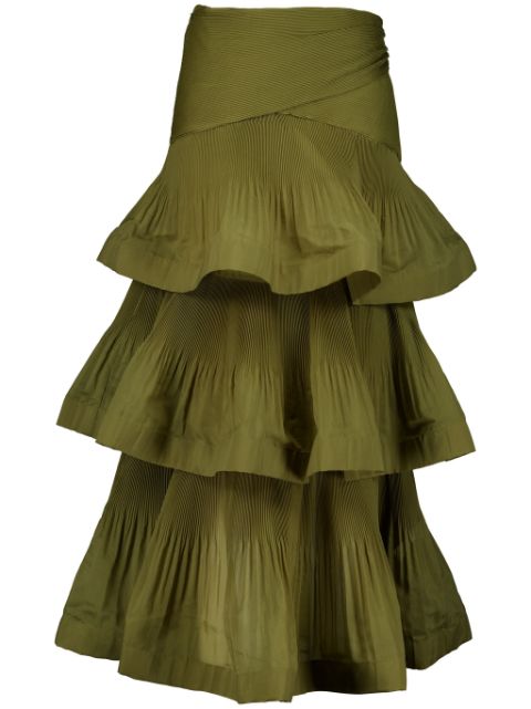 ZIMMERMANN ruffle-detailing cotton skirt 