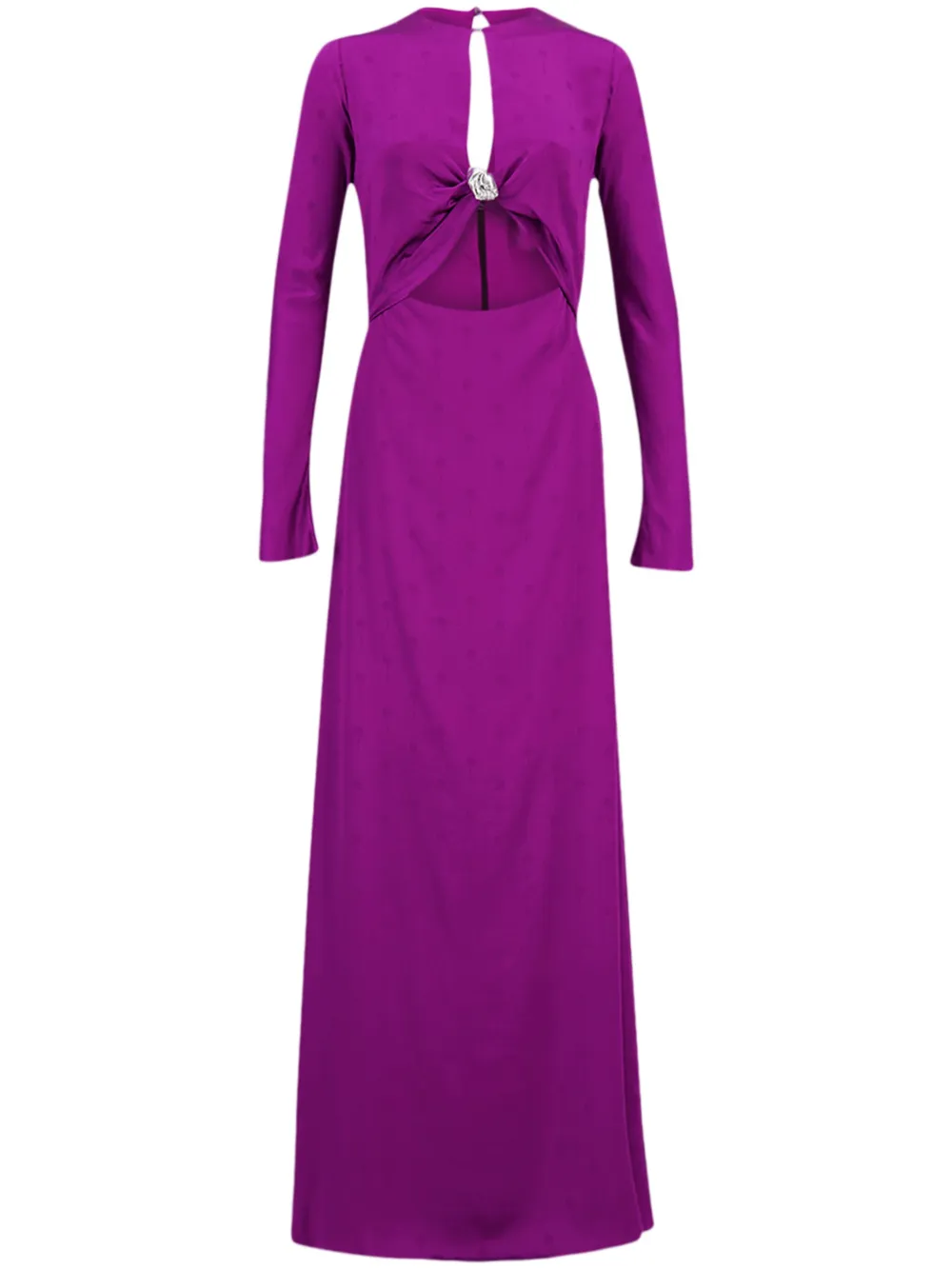 Johanna Ortiz Zijden maxi-dress met jacquard Paars