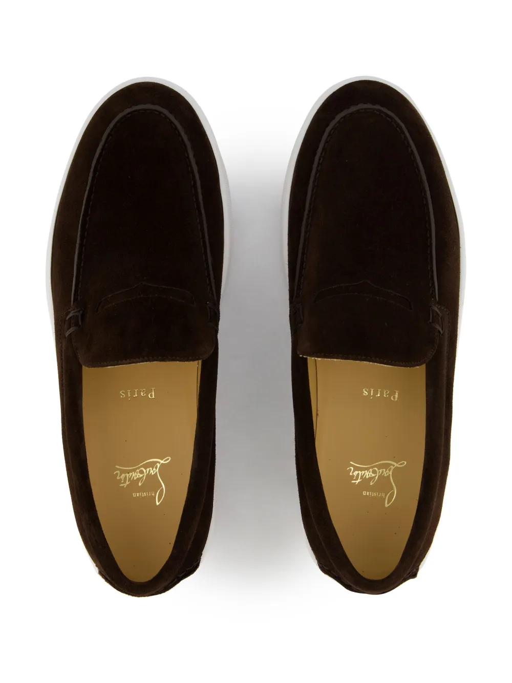Christian Louboutin Paqueboat Suede Boat Shoes | Brown