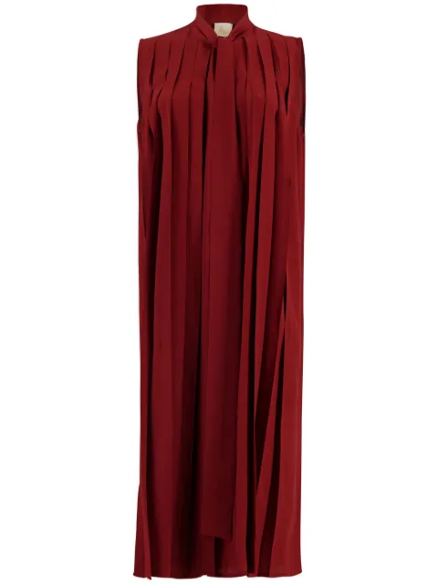 PAULA pleated silk dress
