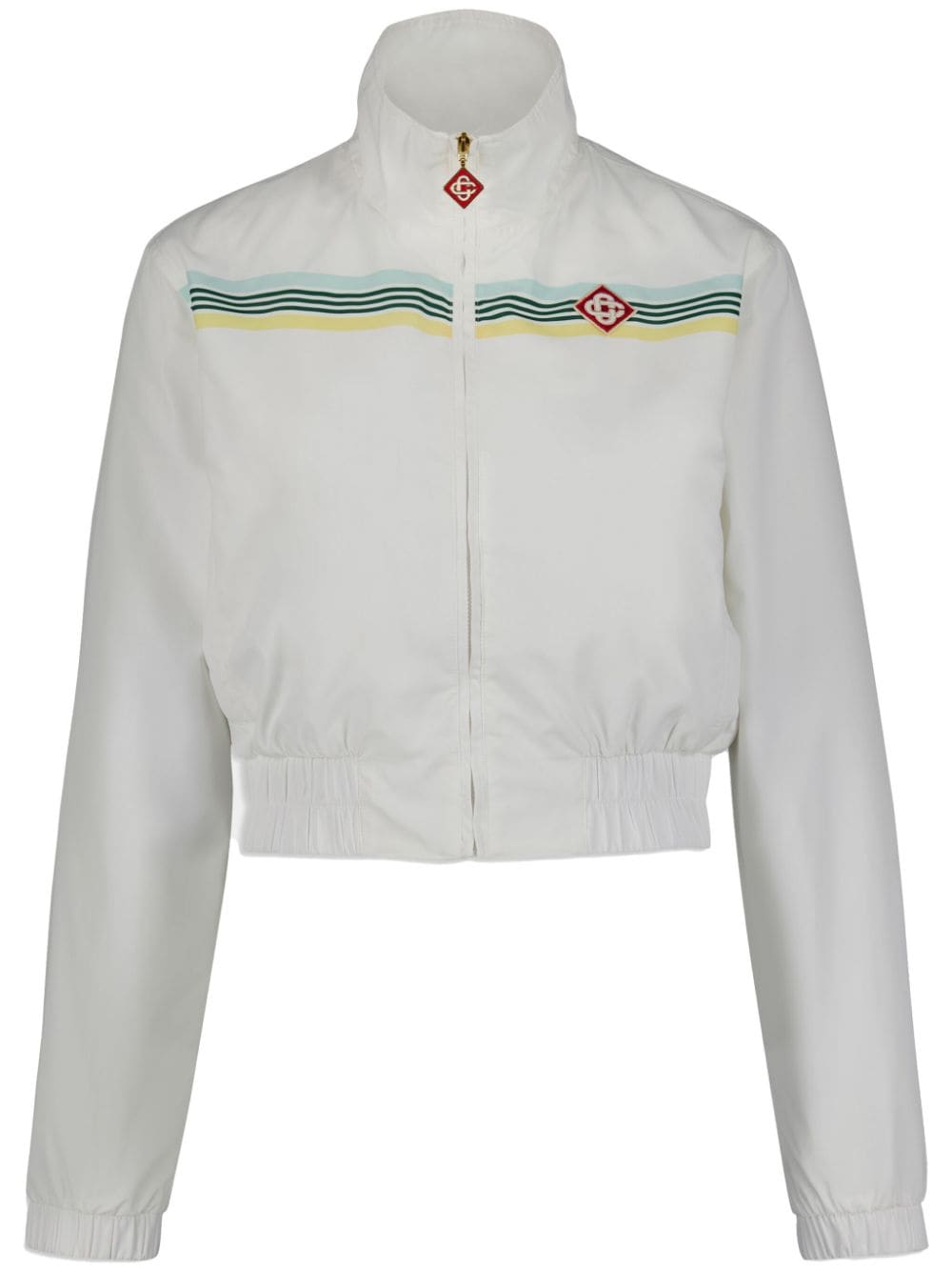 Casablanca Crochet-trim Zip-up Track Jacket In White