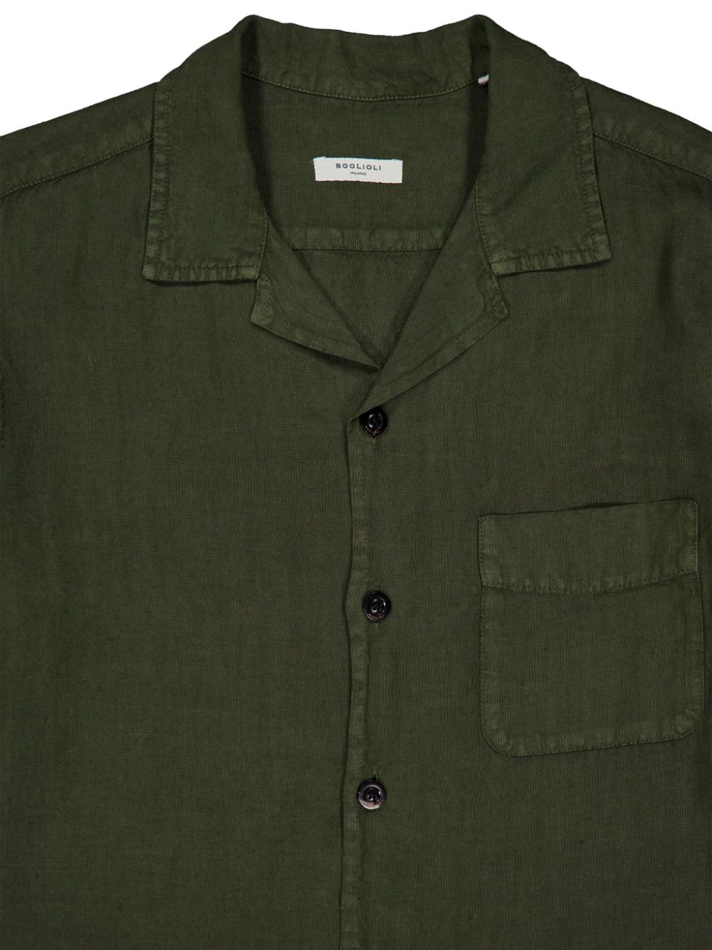 Shop Boglioli Long-sleeve Linen Shirt In Green