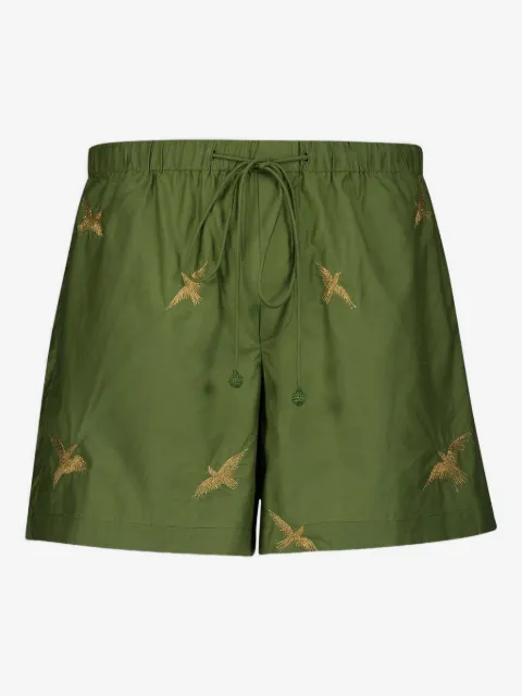Baziszt embroidered-bird shorts