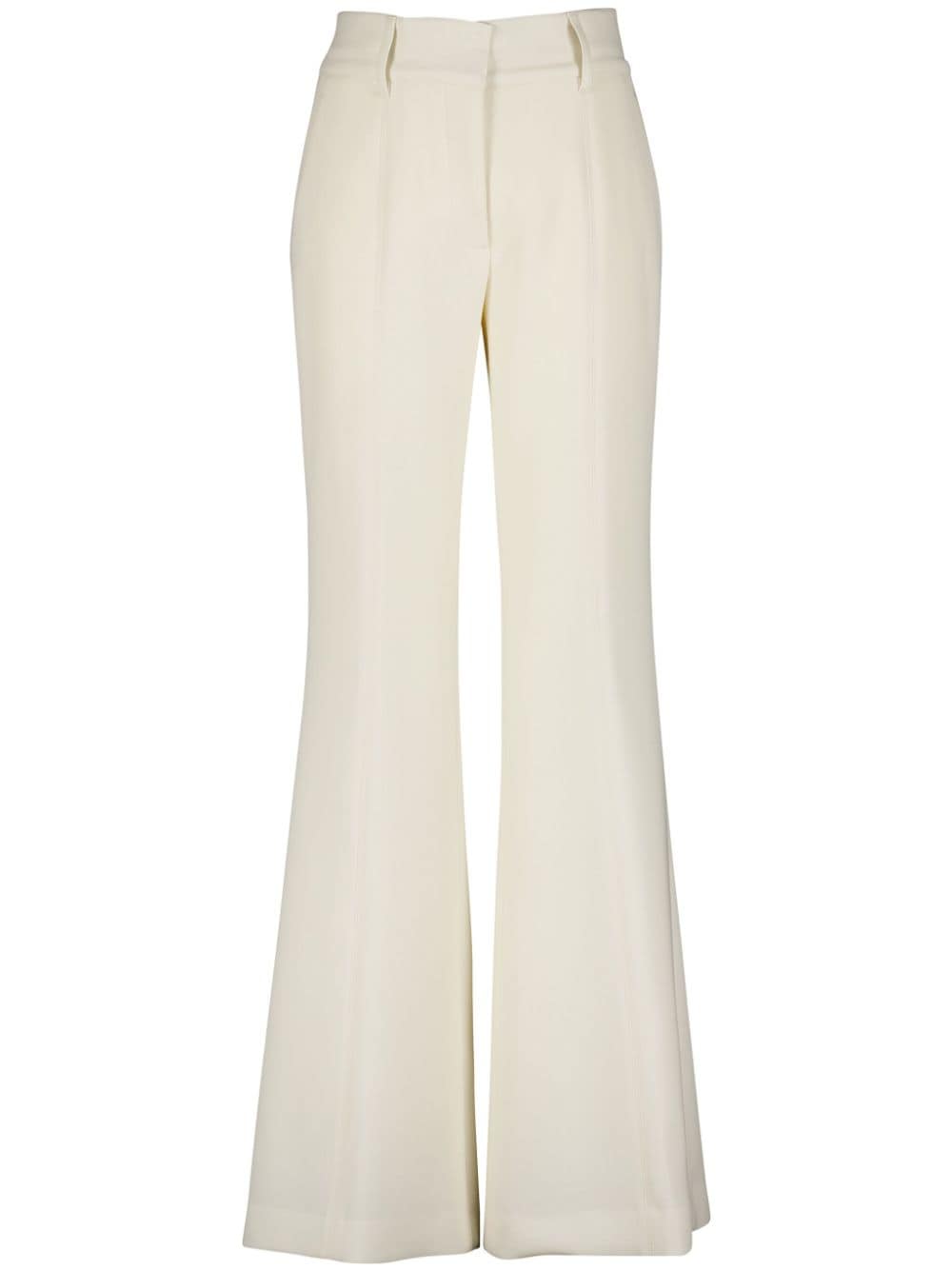 Shop Gabriela Hearst Rhein Pressed-crease Trousers In White