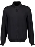120% Lino zip-up linen bomber jacket - Black