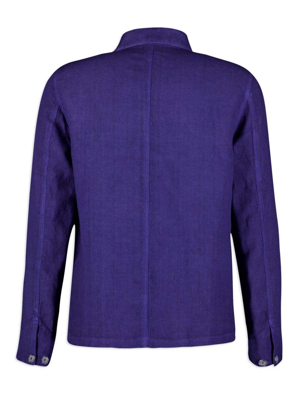 120% Lino Shirtjack met brede kraag - Blauw