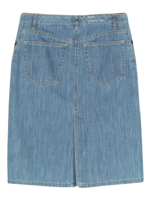 Miu Miu Pre-Owned 2000s Denim Mini Skirt | Blue | FARFETCH CA