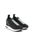 Philipp Plein Junior crystal-embellished slip-on sneakers - Black