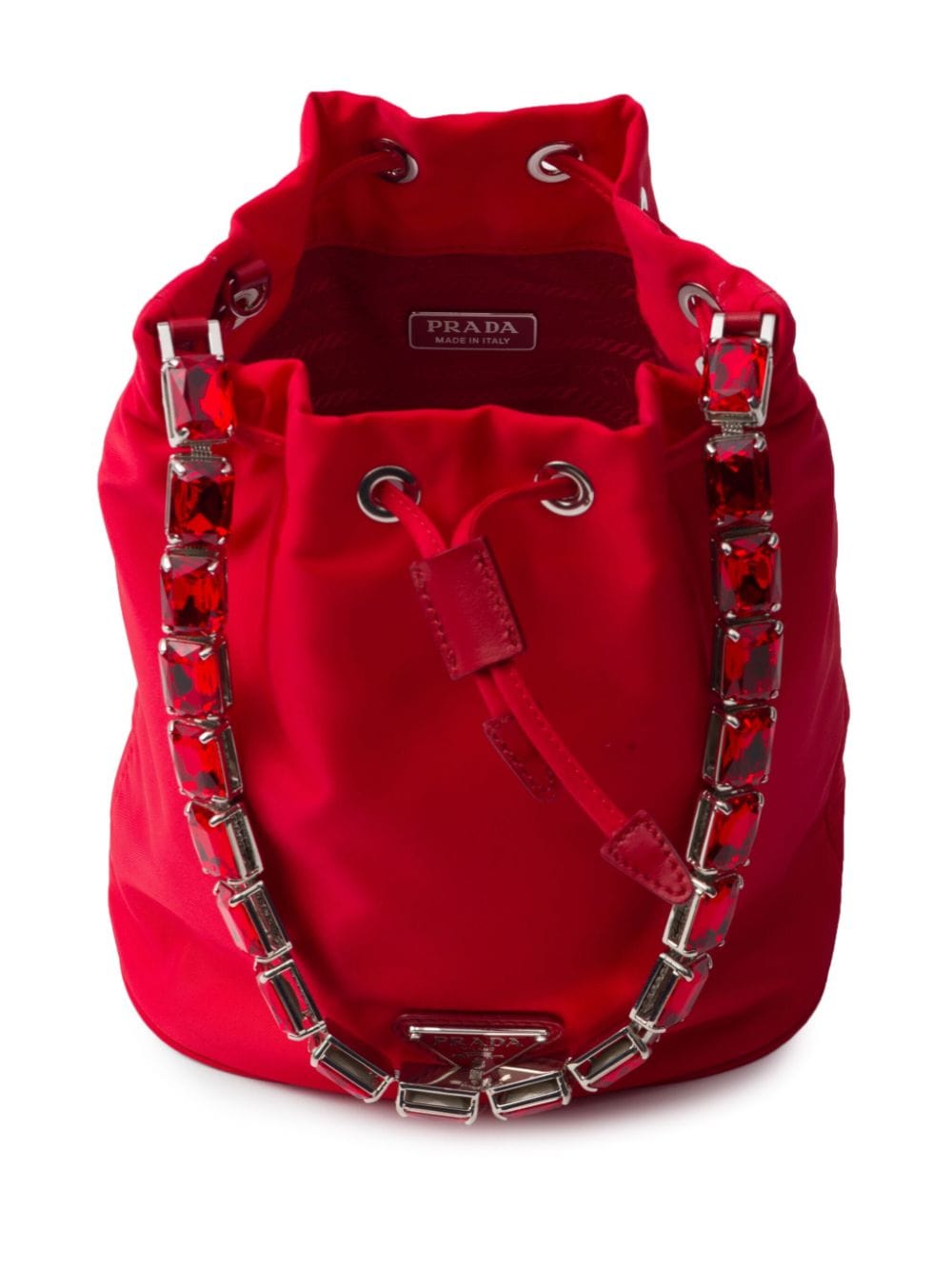 Shop Prada Triangle-logo Re-nylon Mini Bag In Red