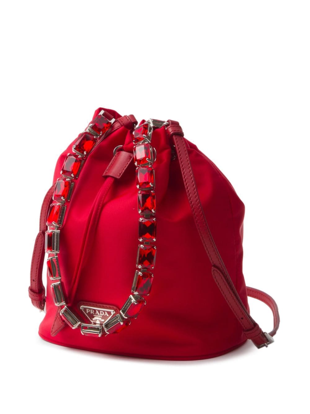 Shop Prada Triangle-logo Re-nylon Mini Bag In Red