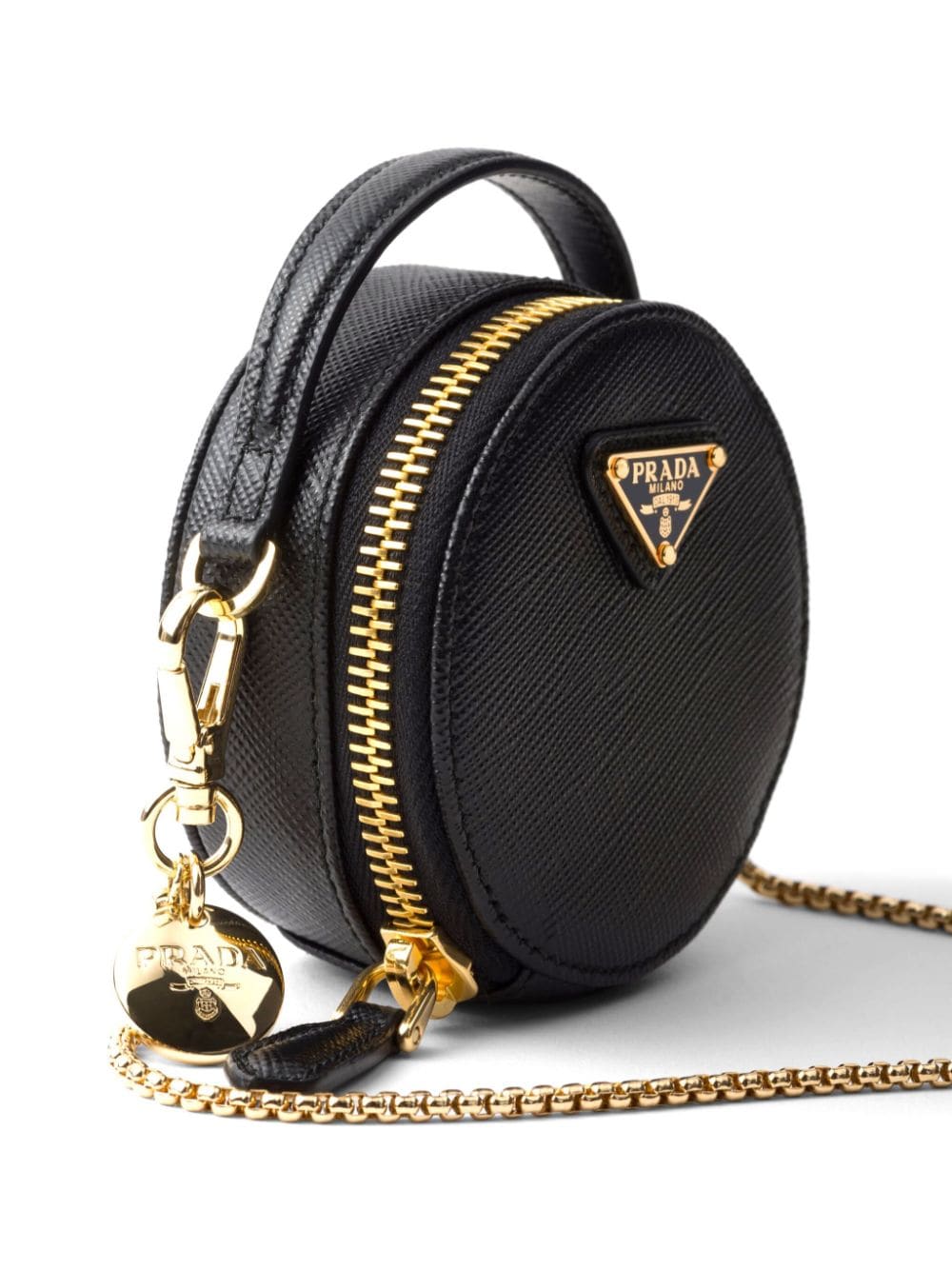 Shop Prada Saffiano Leather Mini Bag In Black