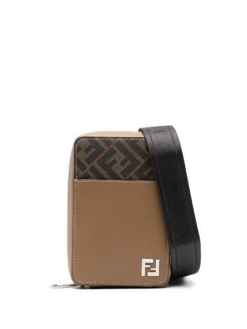 FENDI FF-jacquard leather phone bag