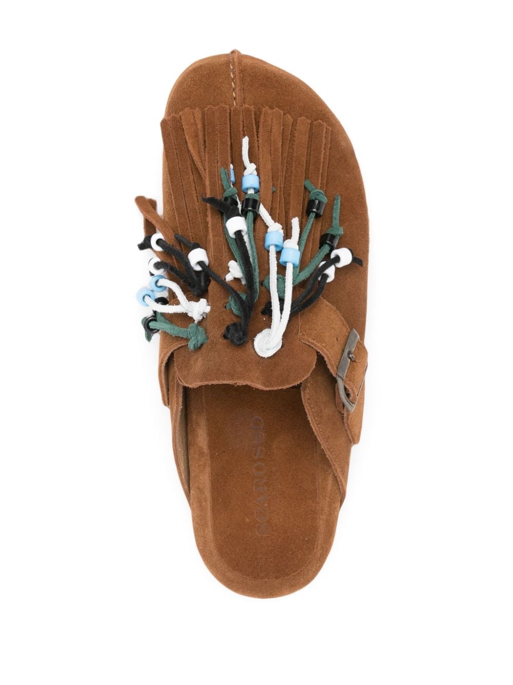 Shop Scarosso Geo Suede Sandals In Brown