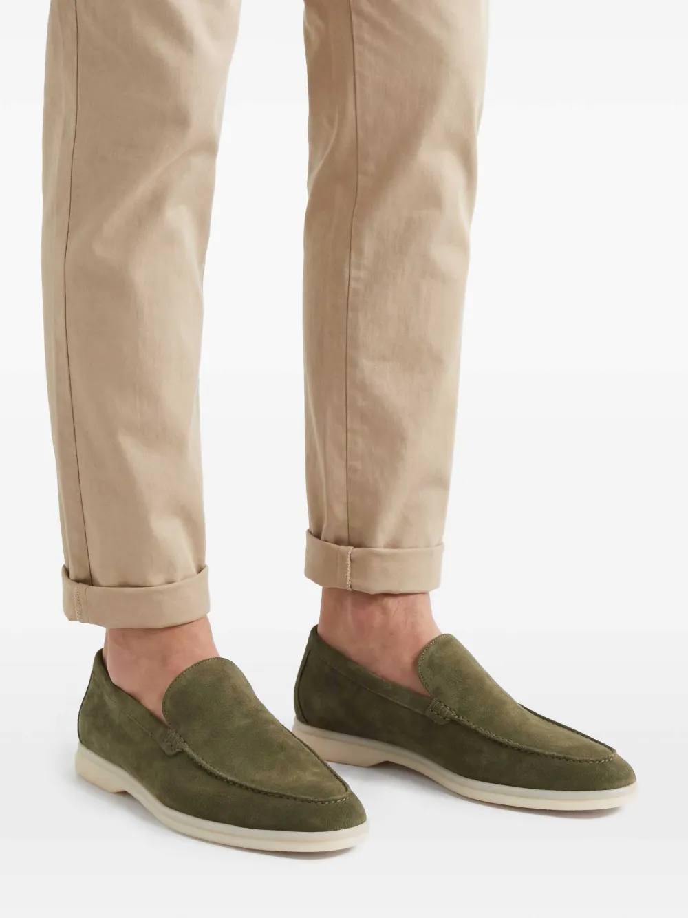 Scarosso Ludovico suede loafers | Green | Image 1