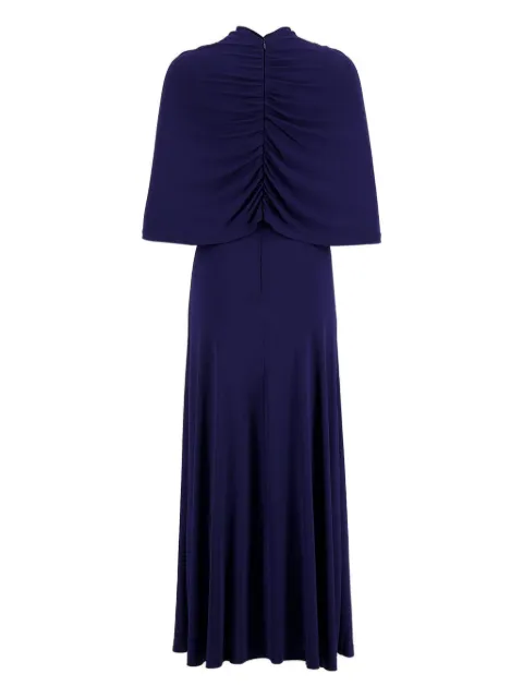 colville cape gathered evening dress