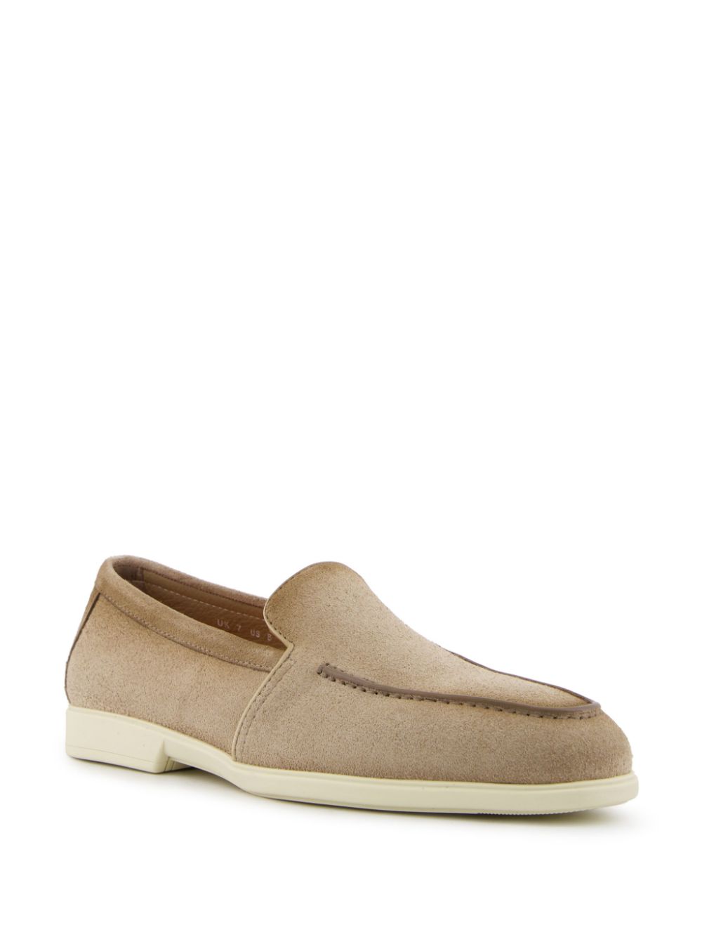 Santoni Malibu leren loafers met ronde neus - Beige