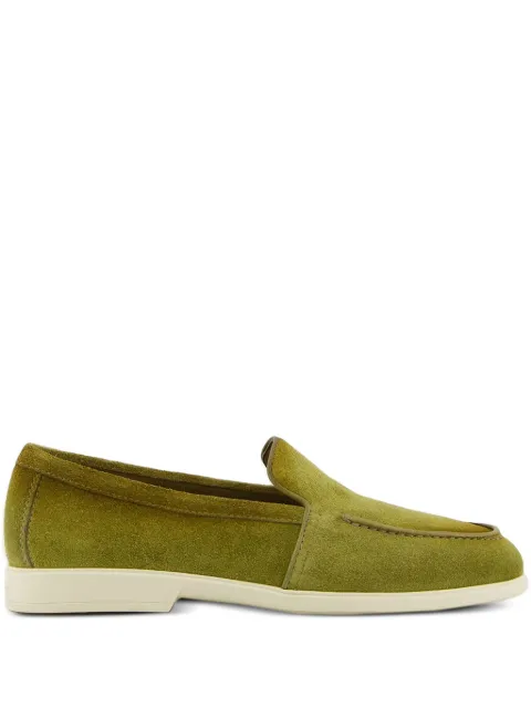 Santoni Malibu almond-toe leather loafers