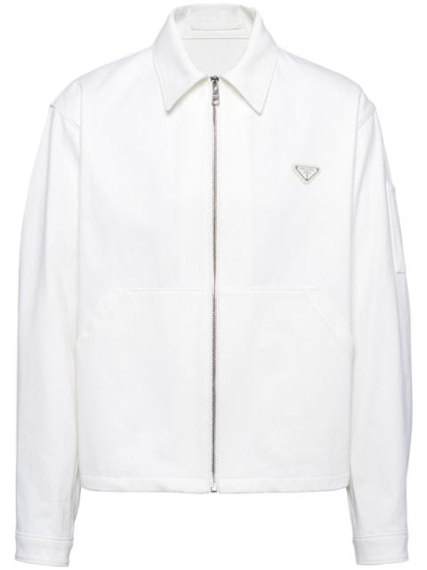 Prada enamel-triangle denim jacket