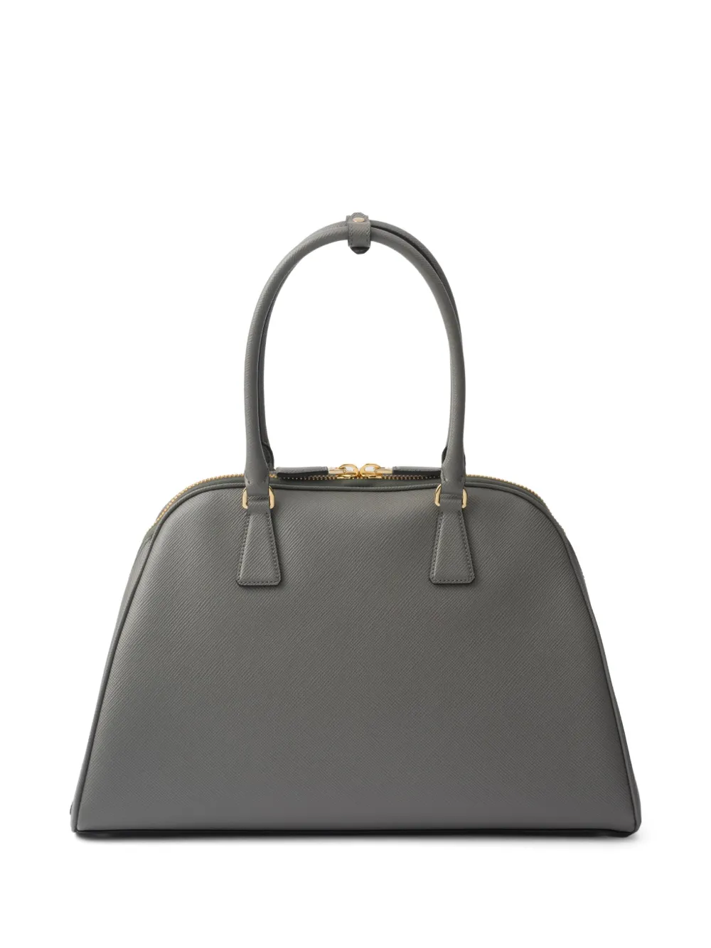 Shop Prada Large Saffiano-leather Tote Bag In Grey