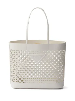 Prada perforated tote sale