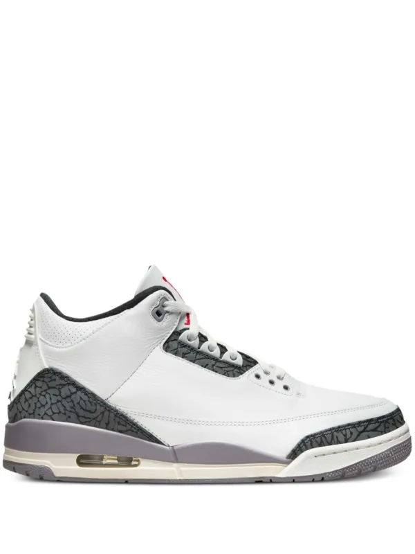 Jordan Air Jordan 3 Cement Grey Sneakers White FARFETCH