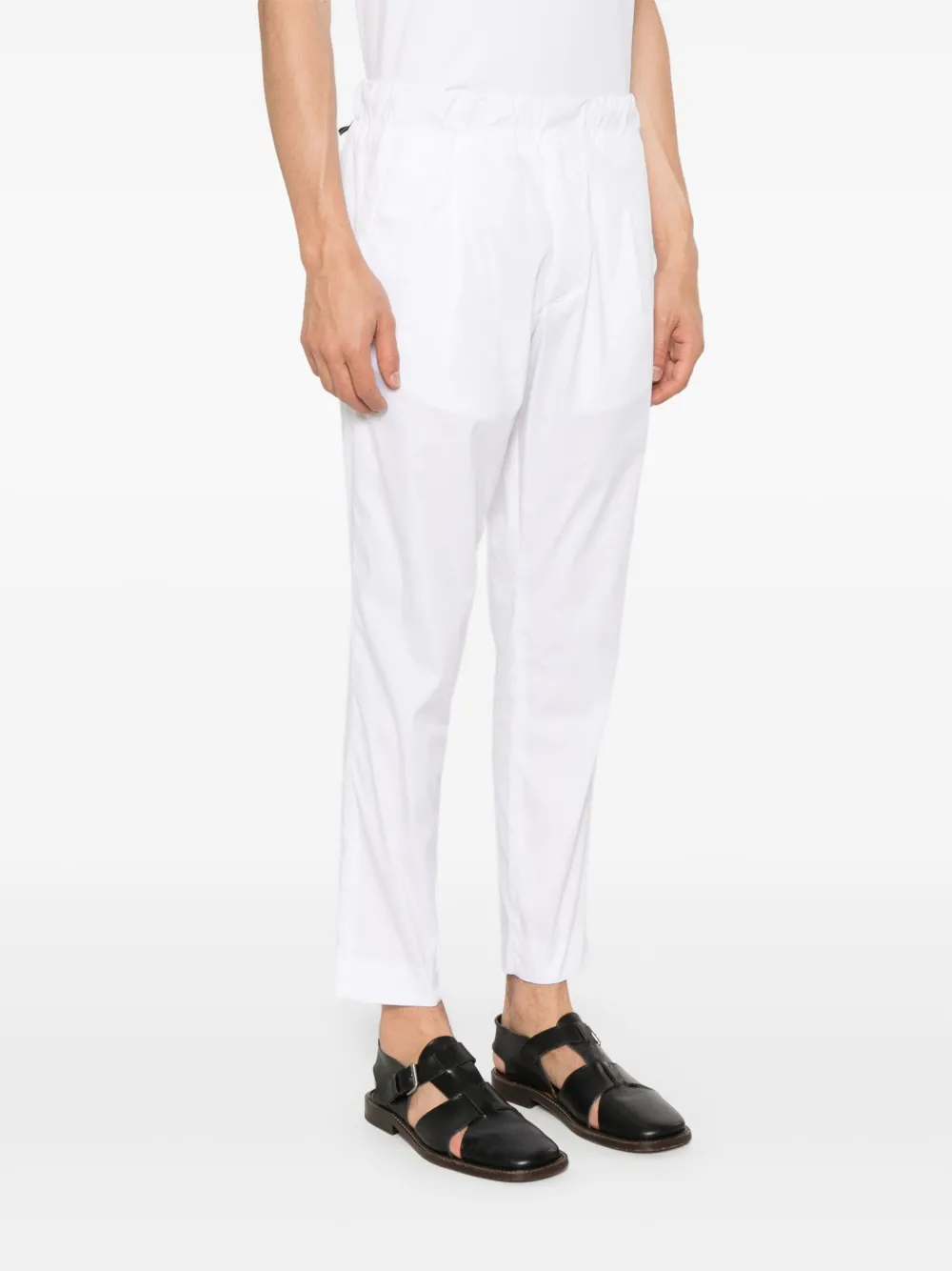 Shop Low Brand Patrick Fly Cotton Trousers In White