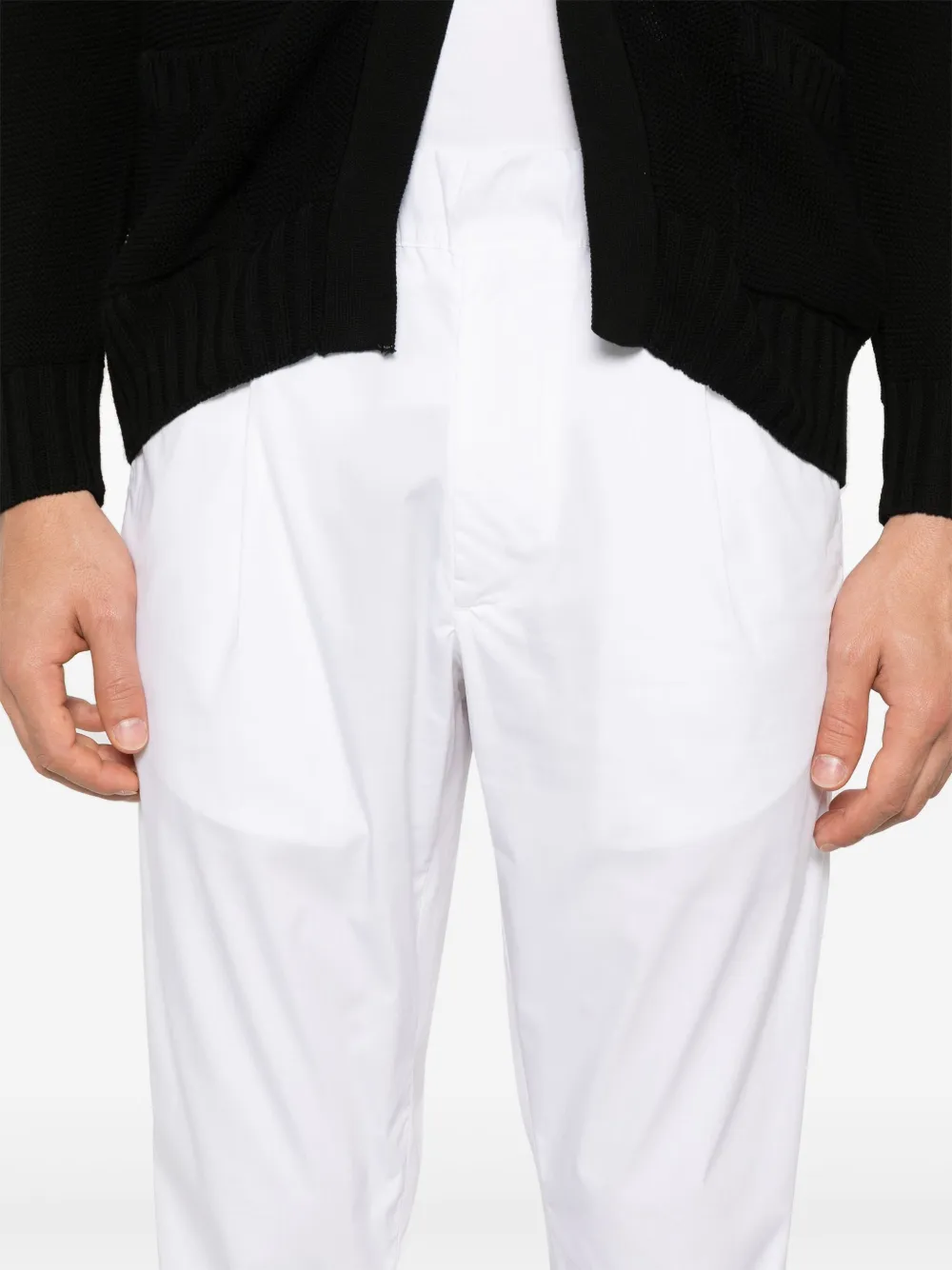 Shop Low Brand Patrick Fly Cotton Trousers In White