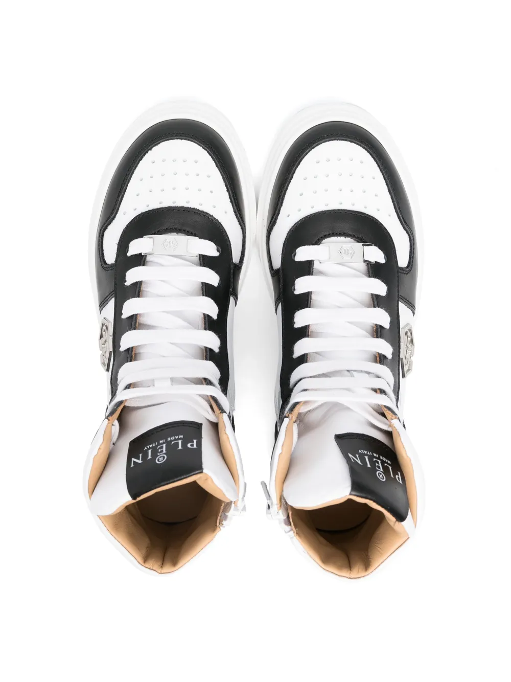  Philipp Plein Junior High-top Leather Sneakers - White 